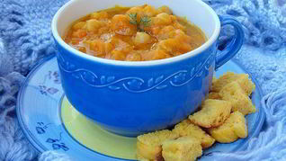 Тыквенный суп с нутом