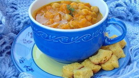 тыквенный суп с нутом