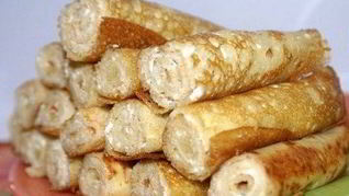 Блинчики на кефире с творожным сыром