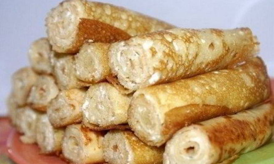 Рецепт блинчиков на кефире с творожным сыром