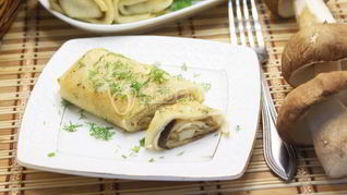 Блинчики с грибами