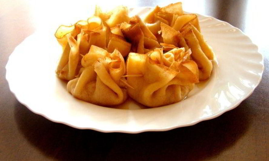 Рецепт блинчиков с карамелизованными яблоками