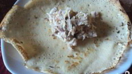 блинчики с куриным филе и сыром