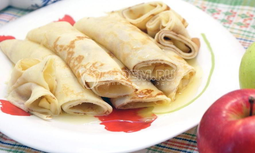 Рецепт блинчиков с яблочной начинкой