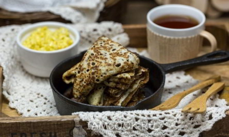 Рецепт блинов с дырочками на молоке