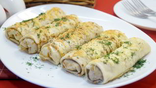 Блины с куриным фаршем