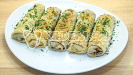 блины с куриным фаршем