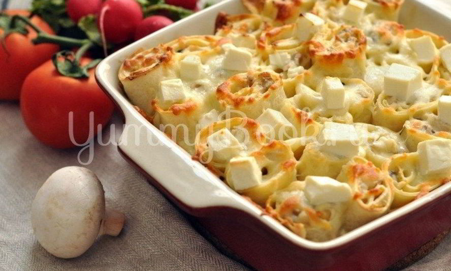 Рецепт блинов с курицей и грибами