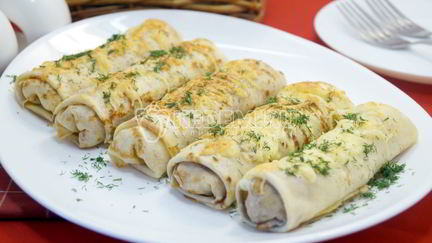 Блины с курицей