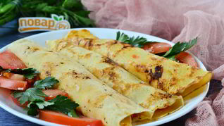 Блины с помидорами