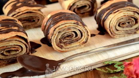 блины с шоколадом