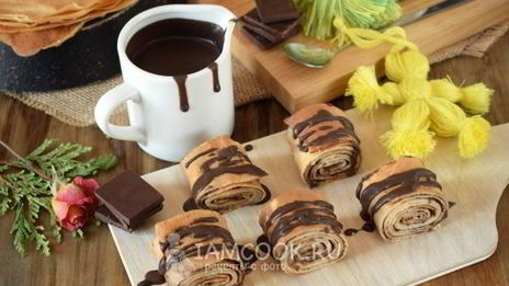 блины с шоколадом