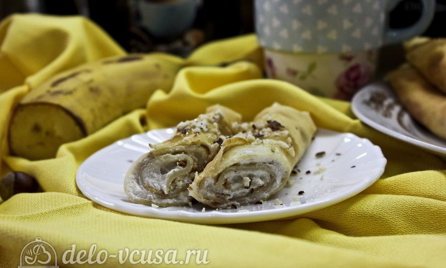 Рецепт блинов с творогом и бананом
