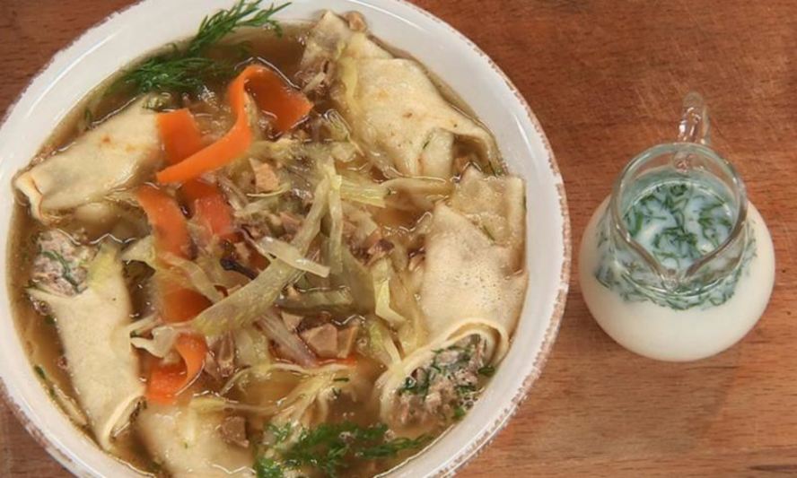 Рецепт кальи из гуся с блинчиками на старорусский манер