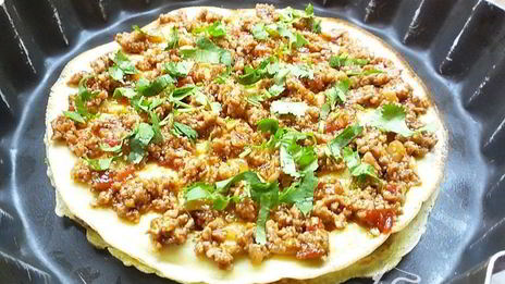 кукурузные блинчики с начинкой болоньез