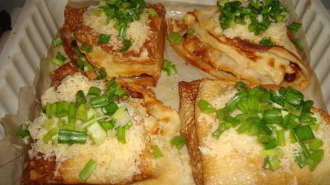 острые блинчики с индейкой по-мексикански