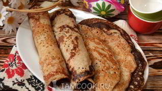 Пшенично-гречневые блины на молоке и дрожжах
