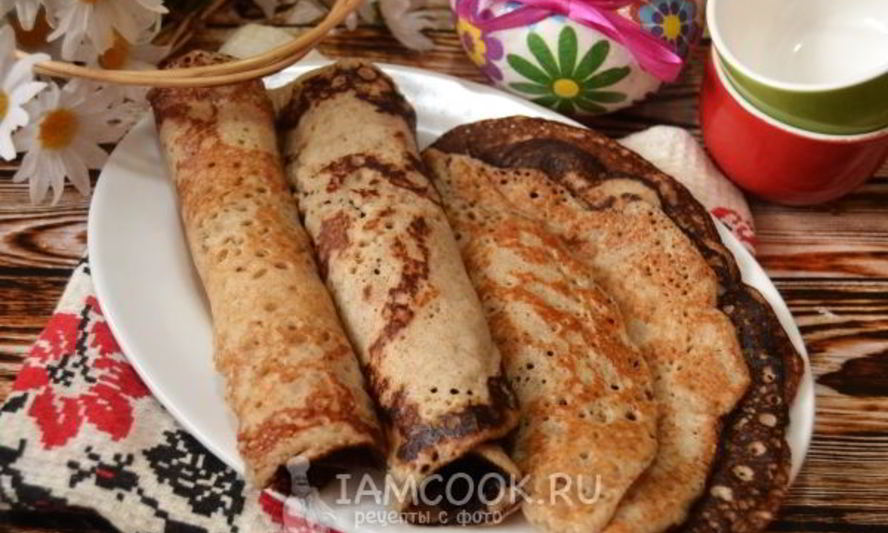 Рецепт пшенично-гречневых блины на молоке и дрожжах