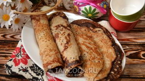 пшенично-гречневые блины на молоке и дрожжах
