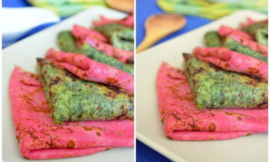 Рецепт разноцветных блинчиков