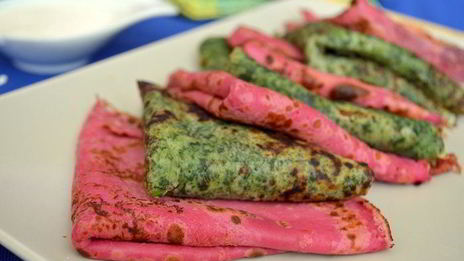 разноцветные блинчики