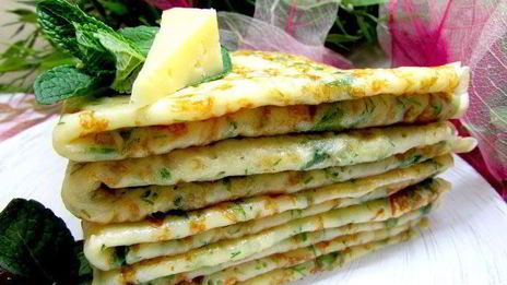 сырные блины с зеленью