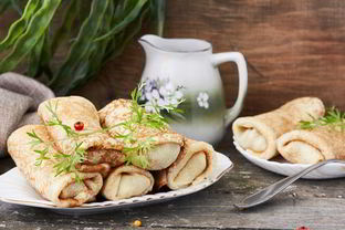 Сытные блинчики с грибами и ветчиной