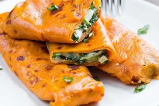 Томатные блинчики c начинкой