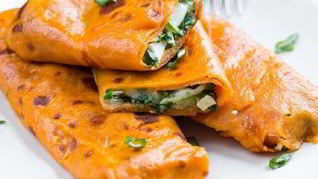 Томатные блинчики c начинкой