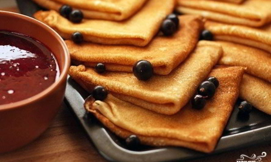 Рецепт тонких блинов на кефире с кипятком