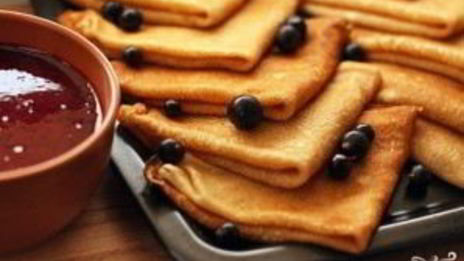 тонкие блины на кефире с кипятком