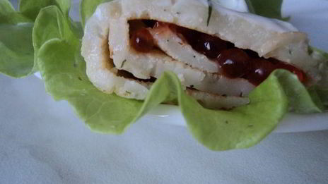 укропные блины с икрой