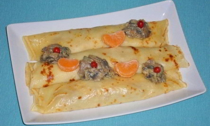 Рецепт заварных блинчиков с начинкой