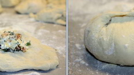 булочки-маффины с сырно-рыбной начинкой