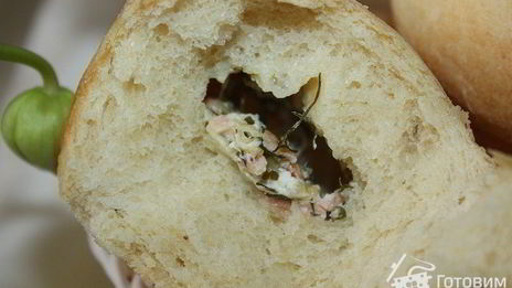 булочки-маффины с сырно-рыбной начинкой