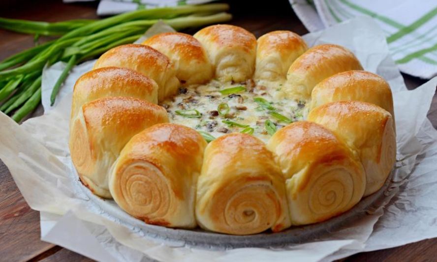 Рецепт булочек-малышек с сырно-грибной начинкой