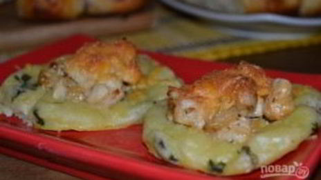 картофельные ватрушки с курицей
