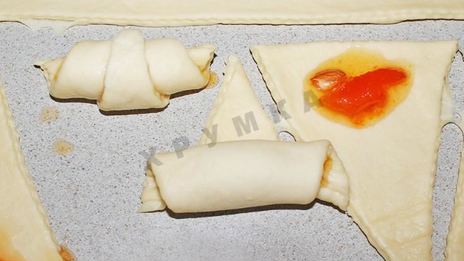 круассаны из слоеного дрожжевого теста