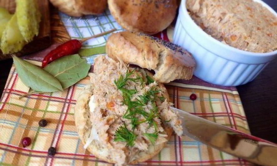 Рецепт рийета из курицы и заварные булочки