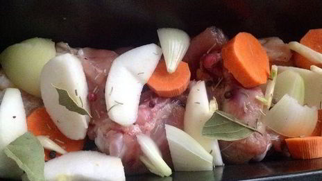 рийет из курицы и заварные булочки