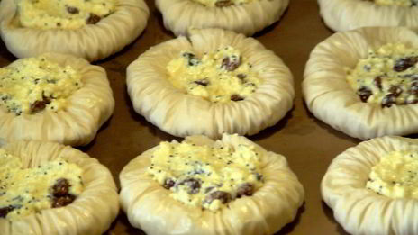 ватрушки гнезда из теста фило