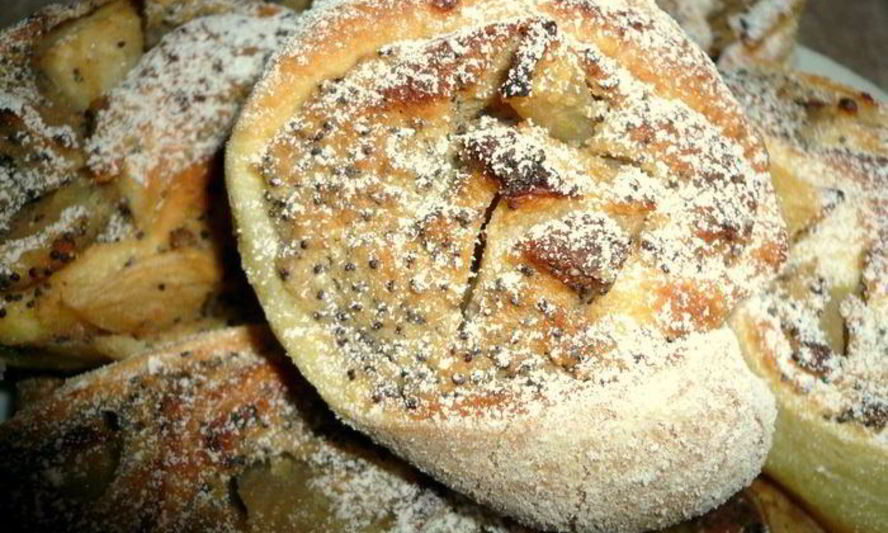 Рецепт яблочно-маковых плюшки