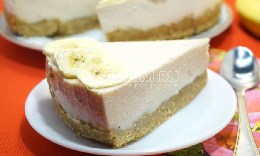 Рецепт бананового чизкейка с творогом