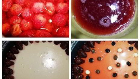 чизкейк без выпечки с клубникой