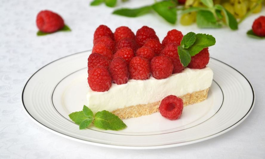 Рецепт чизкейка без выпечки с творогом и печеньем
