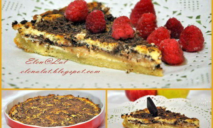 Рецепт чизкейка с яблоками и темным шоколадом