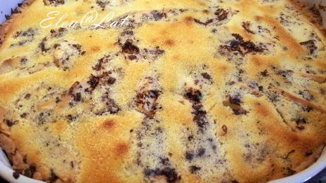 чизкейк с яблоками и темным шоколадом