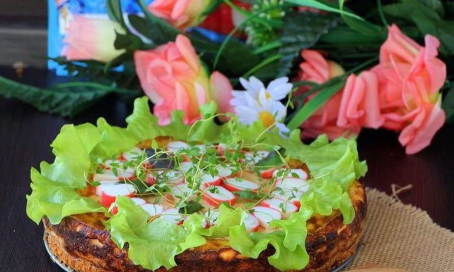 Рецепт сырного чизкейка с крабовыми палочками