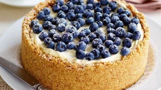 Творожный чизкейк с черникой на печенье