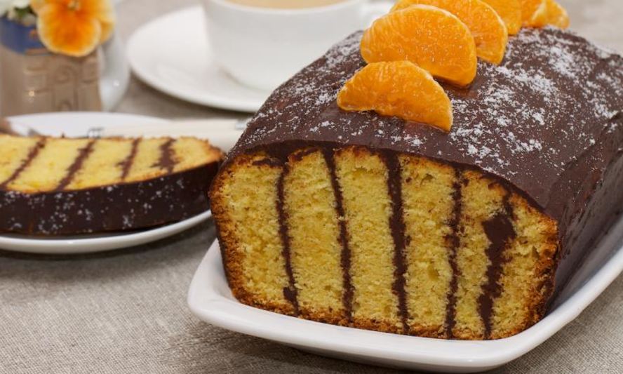 Рецепт апельсинового кекса в шоколадной глазури